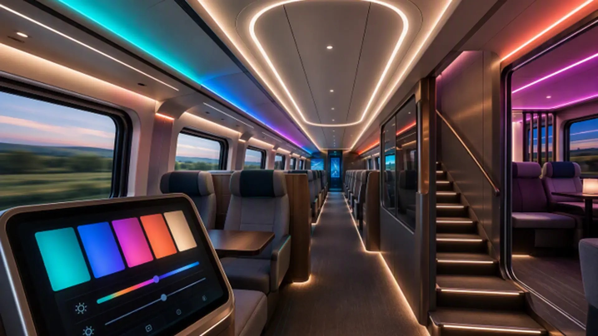 Pannello di controllo dei posti a sedere del sistema di illuminazione ferroviaria